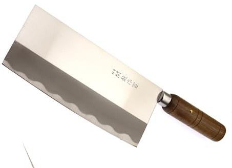 Cocktail7 Couteau Japonais Hachoir Feuille de Boucher Couperet Couteaux de Cuisine Japon Lame Acier Inoxydable et manche en Bois Fabriqué au Japon (Lame 20 cm)
