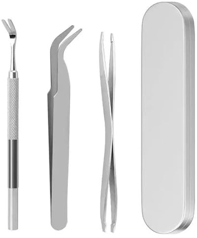 ENAESLOT 3 PCS Tick Remover Tools For Dogs, Tick Removal Kit For Humans Cats And Pets, Stainless Steel Tick Twister With Storage Box, Safe Easy Tick Removal Tools For Grooming Outdoor Travel Home Use