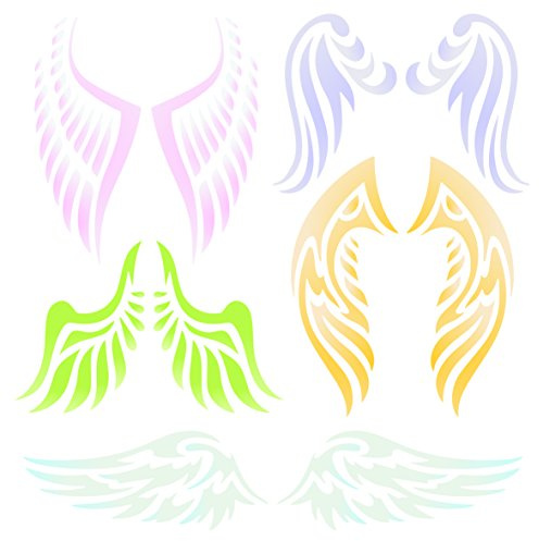 Angel Wing Schablone – wiederverwendbar Christian Guardian Engel Flügel Wand Schablone – Vorlage, auf Papier Projekte Scrapbook Tagebuch Wände Böden Stoff Möbel Glas Holz usw. m