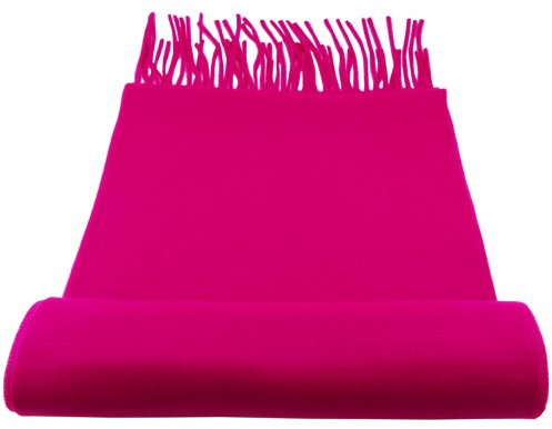 TigerTie Designer Schal in pink magenta telemagenta einfarbig Uni - Cashmink
