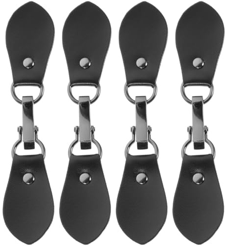 Milisten 4 Stück Mantelschnallen Mit Haken Kunstleder-Verbindungsschnallen Für Mäntel Windjacken Pullover Und Jacken Praktische Metallclips Für Alltag Und Formelle Anlässe 6.18 X 1.22 X 0.28 in