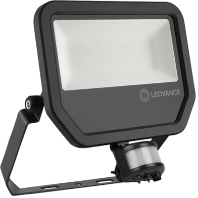 LEDVANCE LED Floodlight Sensor GEN 3 Black 50W 6000lm 100D - 840 Cool White | IP65 - Motion and Light Sensor - Symmetrical - Replaces 100W