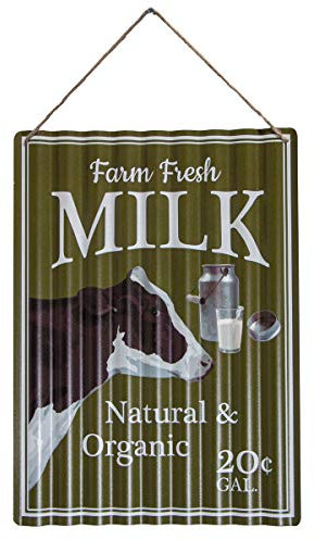 Antikas - Un maravilloso cartel de chapa grande ondulado, verde leche.