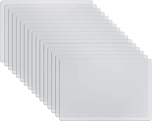 Bekith 16 Stück Tischsets Transparent Kunststoff Platzset Waschbar Tisch Matte Hitzebeständige Essmatten für Esstisch Esszimmer Küche, 40x30cm
