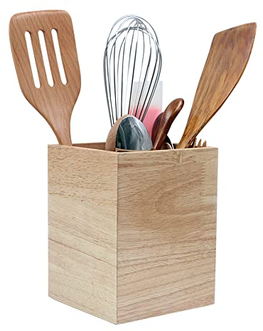 Eitida Porte-Couverts en Bois pour Ustensiles de Cuisine Rustique,Cuillère à Couteau,Spatule, Cuillère à Fente,Baguettes.Range Couvert Vertical, Organisateur de Support pour Cuisine, Comptoir.