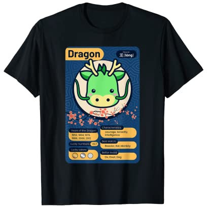 Horoscope du zodiaque chinois Faits sur les animaux Année du dragon T-Shirt