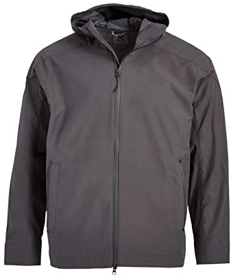 Vertx UD2 Mens Hooded Tactical Jacket, Lightweight Windbreaker, Wind and Water Resistant, Multi Pockets Concealed Carry Outerwear Clothing, Exhaust, Large