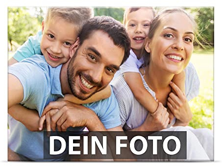 Fotomagnet selbst gestalten - mit Bild und Text - Kühlschrankmagnet Personalisieren mit Foto und Wunschtext - 1 Stück | Querformat, 8 x 6 cm