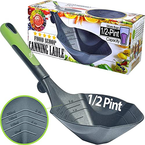 Supa Ant Soup Ladle for Kitchen - Canning Ladle with Pour Spout 8 oz BPA free and Heat Resistant - Silicone Large Canning Scoop with Pot Clip and Hook Hole - Kitchen Ladel for Cooking