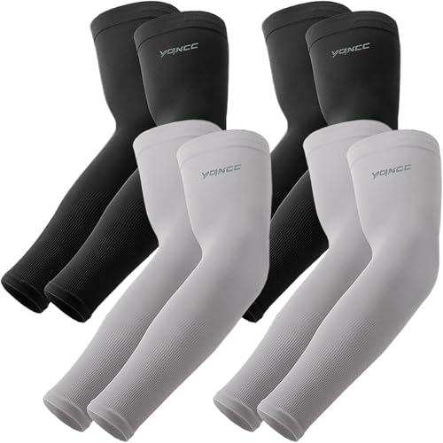 YQXCC 4 Paare Kühlung UV-Schutz Ärmlinge, UPF 50+ Arm Sleeves Tattoo Cover für Frauen Männer Radsport Golf Radfahren
