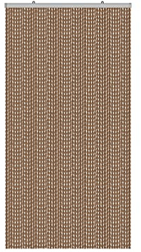 BIANCHERIAWEB Tenda Antimosche a Fili con Pon Pon Pallini Morbidi Misura 120x230 Colore Marrone Pannello Moschiera Antirumore per Porta Finestra, Decorazione e Divisorio per Stanze