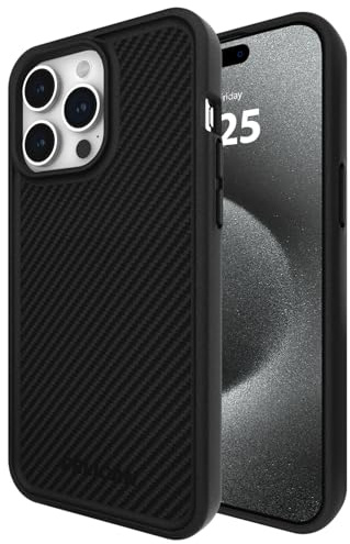 Pelican Protector Series - iPhone 15 Pro Max Case 6.7 [Compatible with MagSafe] Magnetic Phone Case with Anti-Scratch Tech [16FT MIL-Grade Drop Protection] Rugged Cover for iPhone 15 Pro Max - Carbon