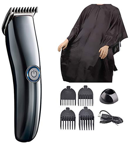 Tondeuse à cheveux professionnelle rechargeable par USB - Tondeuse à cheveux pour homme avec 4 peignes + 1 tondeuse à cheveux + 1 câble de charge USB (noir, taille unique)