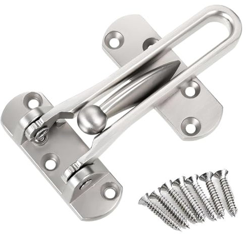 Bestgle 2pcs Door Lock with Swing Bar, Front Door Restrictor Security Chain Lock, Zinc Alloy Safety Childproof Reinforcement Door Stopper, Gate Latch for Bedroom, Patio & Hotel Doors