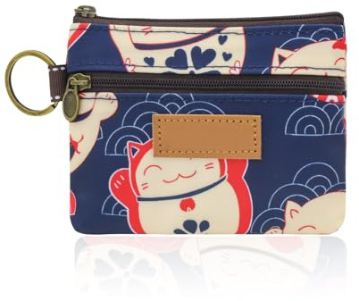 WisePoint Porte Monnaie, Petit Porte Monnaie à l'eau avec Fermeture à Glissière et Porte - Clés, Mignon Mini Porte-Monnaies de Pièces de Monnaie, Cartes, Clés, Rouge à Lèvres (Bleu)