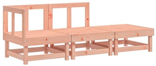 vidaXL Garten Lounge Set 3-TLG., Gartenmöbel Set mit Holzrahmen, Sitzgruppe für Garten Terrasse Balkon, Modular Sofa Garnitur Loungemöbel, Massivholz Douglasie