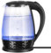 LEHMANN LHOEK-2220C - Bollitore elettrico in vetro, 2 l, 2200 W, bollitore elettrico in vetro, bollitore con serbatoio illuminato e base decorata, cottura rapida e grande capacità