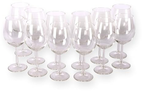 Set di bicchieri da vino da 12 pezzi, 6 bicchieri da vino rossi e 6 bicchieri da vino bianchi | 430 ml e 580 ml - Vetro trasparente perfetto per ogni occasione