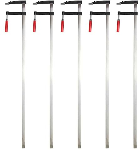 GEPCO 5-tlg. Satz120x1200mm Schraubzwinge Zwinge Schraubzwingen Kunststoffgriff Holzgriff Klemmzwinge 120 cm 1,2m