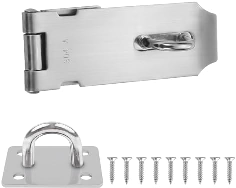 4 Pollici Lucchetto Hasp Chiusura Porta, Chiusura Lucchetto Hasp Serratura Della Porta Hasp con Viti, Retto Lucchetto Hasp in Acciaio Inox per Camera da Letto, Garage, Armadio
