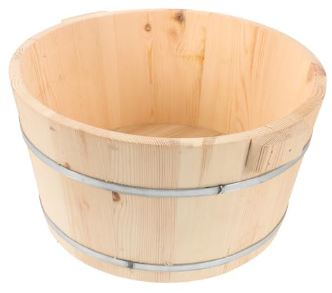 Healeved Bañera de Madera para Pies Lavabo para Pedicura de Madera Cierre para Relajarse Esencial para Spa de Pies para Baño Casa