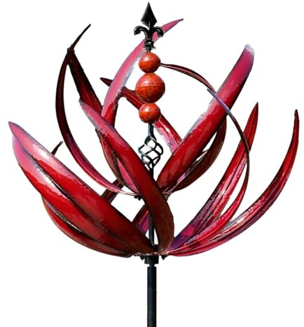 Metall Windrad, Windspiel Windmühle Für Garten, Wetterfest Und Standfest Windspinner Aus Metall, Gartenstecker Windspiel Gartendeko Blumenstecker, 20x90cm