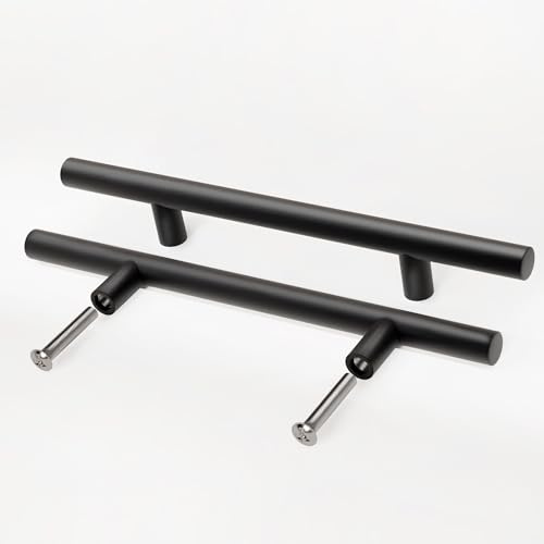 woplus Schrankgriff Modern Schrank Schublade Türgriff Gesamtlänge 150 mm Küchenschrank Kleiderschrank Zieht Griffe Inkl. Schrauben Schwarz (Bohrlochabstand: 95 mm, 10 Stück)