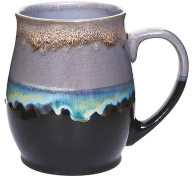 Ceraozmus Grande tasse à café en céramique, 25 oz/710 ml, lavable au lave-vaisselle et au micro-ondes, tasse à thé extra-large, parfaite pour le bureau et la maison, excellent cadeau (gris)
