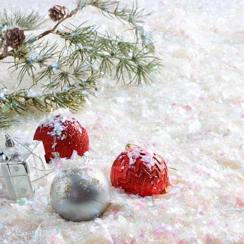 JOYIN 10 oz/283 g 2er-Pack Blinkender Weihnachts-Kunstschnee, künstliche trockene weiße Kunststoff-Schneeflocken