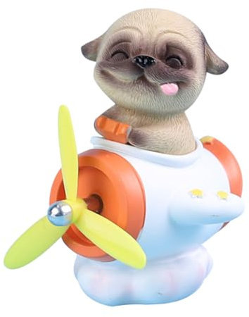 ULDIGI Resin Car Dog Ornament Decorative Figurine for Home Pet Decor Cartoon Style for Christmas