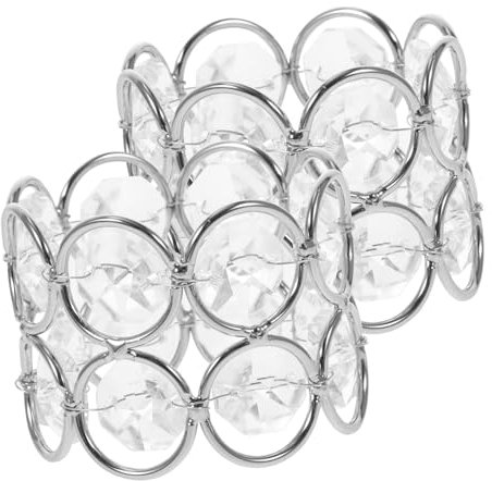 PRETYZOOM 2piezas Hebilla para Servilletas de Cristal Aros Decorativos para Mesa Hebilla Cuentas de Cristal para Restaurante Fiesta o Hotel Aro para Servilletas Reutilizable