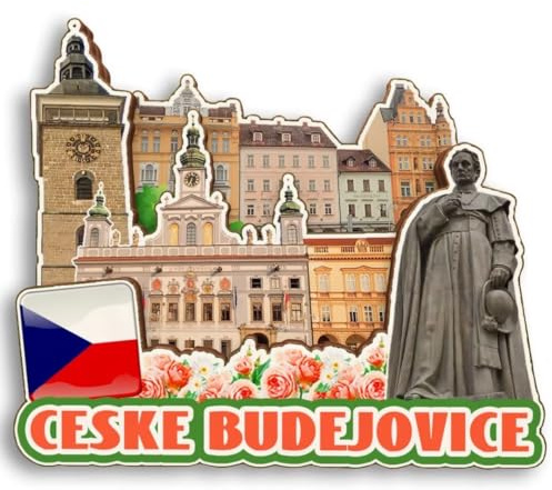 3D-Kühlschrankmagnet aus Holz, Motiv: Ceske Budejovice, Tschechische Republik, Stadt, Reise, Souvenir, niedliche Kühlschrank-Aufkleber, Heimdekoration, Küchendekoration
