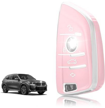 TOOMUME Funda Llave TPU, Carcasa Llave Apto para BMW Serie 1/2/3/4/5 X1 X2 X3 X4 X5 X6 F15 F16 F25 F44 F45 F48 F49 F85 F86 E30 E46 G30 G31 M3 M4 Z4 520 530, Cubierta Llaves Coche Mando - Smart Key