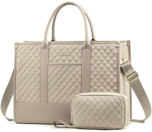 LOVEVOOK Grande Bolso Mujer, Bolso Portatil 15,6 Pulgadas Bolsos Maletin Ordenador para Universitarias, Tote Laptop Bag Shopper para Portadocumentos Trabajo Universidad