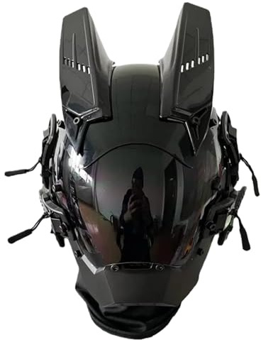 MOUNTTU Cosplay Mask Futuristic Mask Punk Halloween Cyber LED Light Helmet Anti Fog Gothic Punk Futuristic Sci-Fi Techwear for Music Festival Cosplay Halloween Party