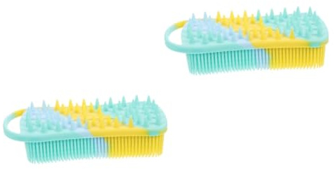 NIYANGLE 2stücke Shampoo Bürste Doppelseitige Kopfhaut Massagebürste Für Sanfte Und Tiefenreinigung Von Neugeborenen Für Babypflege Und Milchschorf Entfernung Drei Farben