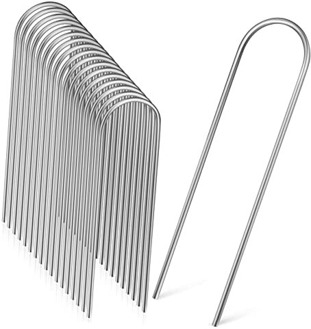 SUPVOX 100pièces Piquets De Sol Fer Robustes pour Jardin Piquets u avec Surface Peinte De Sol pour Clôture Grillagée Fixation De Filet Et Membrane De Contrôle