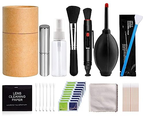 Kit de limpieza para cámara réflex digital, 11 unidades, con cepillo de limpieza líquido, algodón húmedo, hisopo de algodón, líquido de limpieza