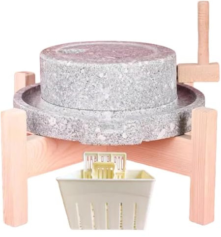 KEuLen Mulino a Pietra, Macinino per Pietra, Mulino a Pietra Rimovibile Fatto a Mano, Mulino for Cereali for legumi, spezie e Mais(20cm/7.9in)
