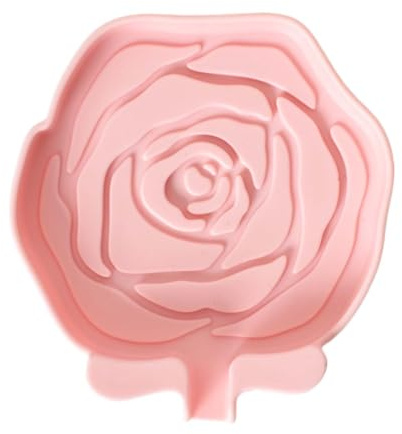 Seifenschale Silikon biegsam, Schwammhalter aus Silikon im Rosendesign, Seifenablage rutschfest Seifen Halter mit Abtropfgitter Badezimmer Küche Dusche Pink für Damen Mädchen (Pink)