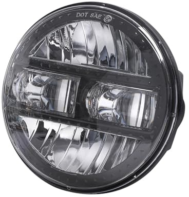 ESPYN Focos Motocicleta Faro LED 5,75 Pulgadas Para Sportster 1200 883, Street 500 750 Motor DRL 12V Proyector Redondo 5-3/4(Negro)