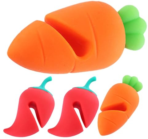 Silicone Spill-Proof Lid Lifter 4pcs Red Carrot Shape