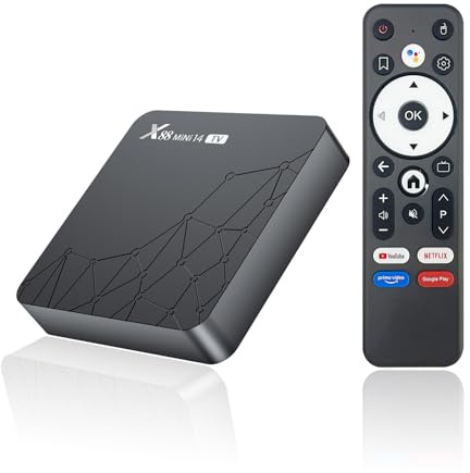 GREVA Android 14.0 TV Box, 8K UHD-Auflösung Android Box 2GB RAM 16GB ROM RK3518 Quad-Core 64bit Cortex-A53, 2.4GHz/5.0GHz Dual Wifi6 10/100M LAN Enternet Bluetooth 5.0 USB3.0 Smart TV Box X88 MINI14