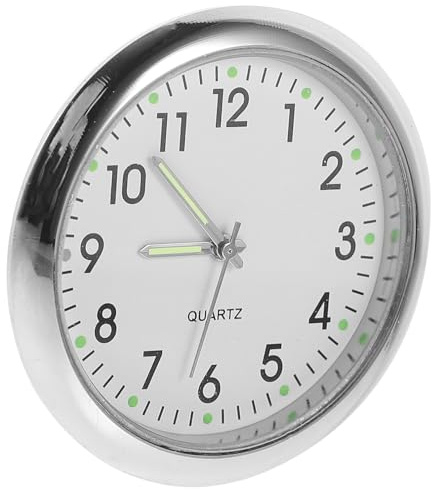 Uonlytech Horloge Murale Miniature Électronique Suspendue 6 Cm pour Maison de Poupée, Accessoire Décoratif Blanc Bordure Argentée, Modèle Fonctionnel pour Scène Miniature