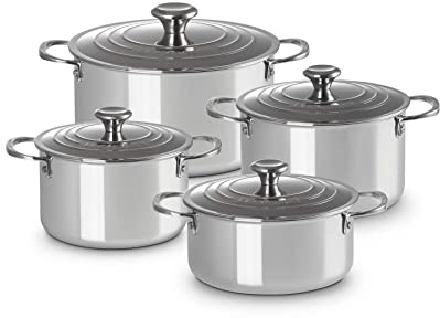 Le Creuset 4-teiliges Topfset aus 3-ply PLUS Edelstahl, 96605400000000