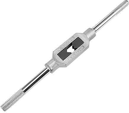 sourcing map Adjustable Tap Wrench Handle for Metric M3-M12 W1/8-1/2 Tap | Thread Tap Holder Reamer Hand Tapping Tool,for Machinist Repair, Medium Carbon Steel Handle,with Nickel Plated