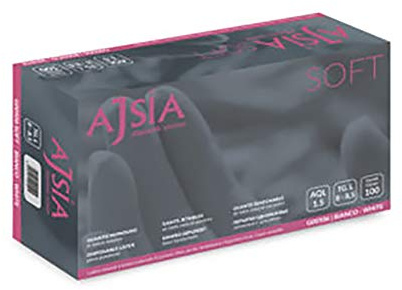 AJSIA - Guanti MONOUSO in Lattice Naturale Bianco 100PEZZI (TG.M)