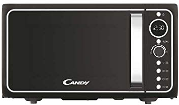 Candy Divo Forno a Microonde Vintage con Grill, 25 Litri, 1400W, 6 Programmi di Cottura, Funzioni Crisp e Defrost, Child Lock, App hOn, Libera Installazione, 48,3 x 42,5 x 28,1 cm, Nero - DIVO G25CMB
