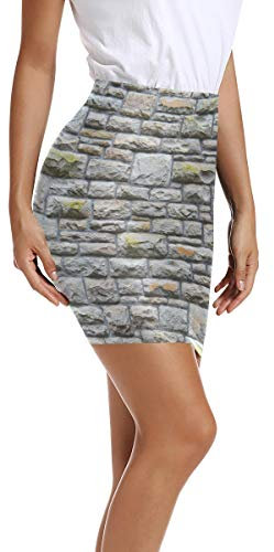 MontoJ Mini jupe crayon moulante rectangulaire pour femme - - 36