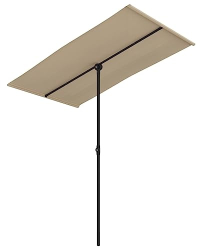 vidaXL Sonnenschirm mit Alu-Mast Halbrund Ampelschirm Gartenschirm Balkon Schirm